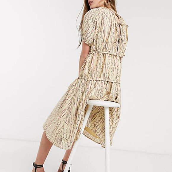 Lost Ink midi smock dress with volume tiers (ASOS) - Picture 2 of 4